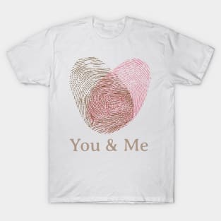 Fingerprint Heart - You & Me - Love T-Shirt